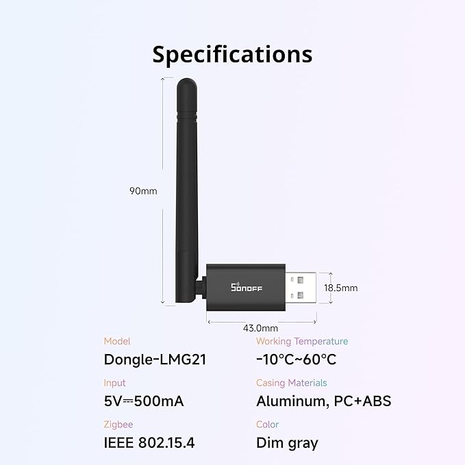 SONOFF Zigbee 3.0 & Thread Dongle Lite | USB Stick Coordinator - Image 4