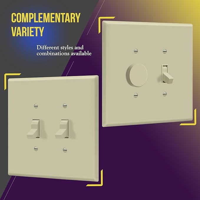 ENERLITES Double Toggle Switch Cover, Two Gang Light Switch Wall Plate - Image 3