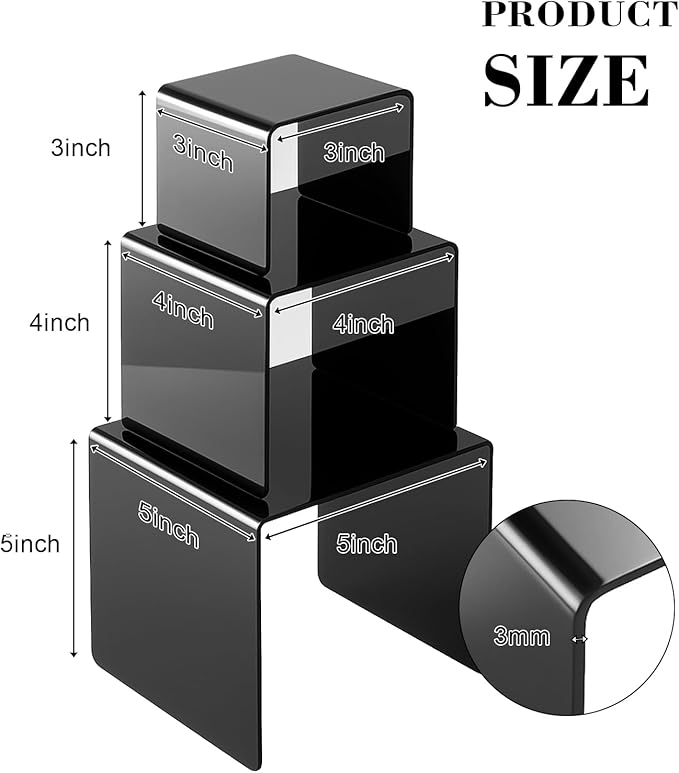 Chuangdi 2 Sets Acrylic Display Risers, Product Stand, Jewelry Display Riser - Image 2