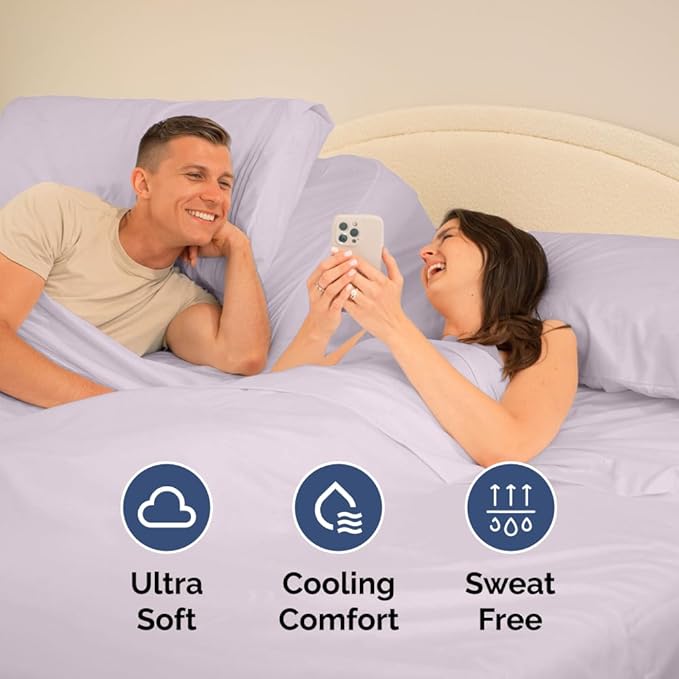Split Head King Sheet Set – 4 Piece Flex Split Top King Sheets - Image 6