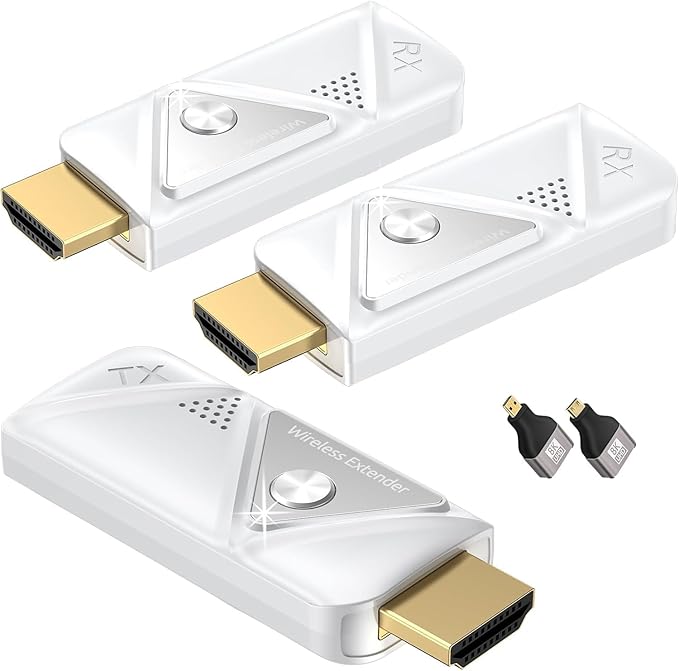 Wireless HDMI Transmitter with 2 Receivers, Plug & Play, Wireless HDMI Supports by Elalight