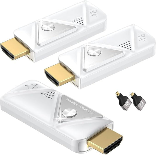 Wireless HDMI Transmitter with 2 Receivers, Plug & Play, Wireless HDMI Supports by Elalight