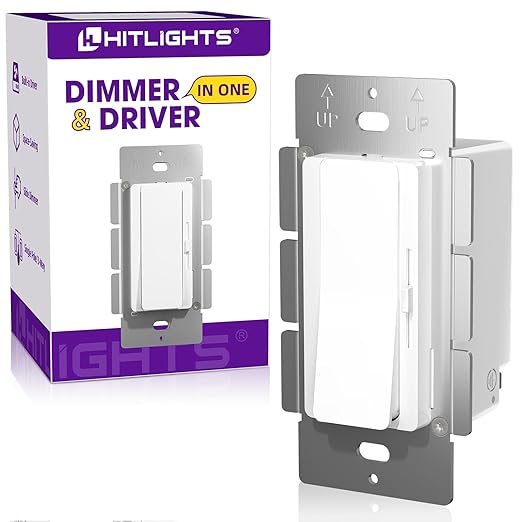 HitLights LED Driver and Dimmer Switch in One 60W, 120V AC to 12V DC, Compatible by HitLights