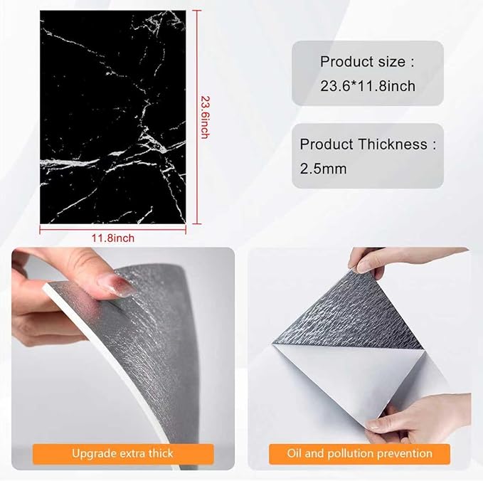 Wall Panels Peel and Stick，PVC Imitation Artificial Marble Tiles Sticker，10 pcs - Image 3