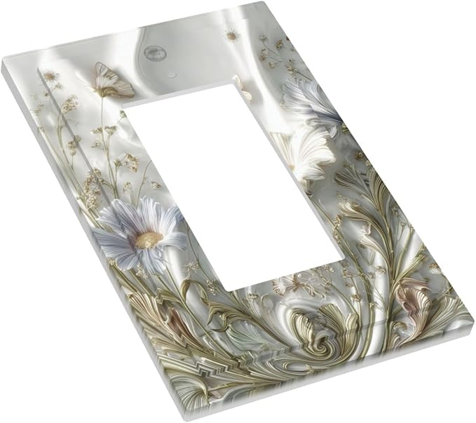 Bvtewkhz Boho Floral Wild Flower 1 Gang Single Rocker Decorative Light Switch - Image 3