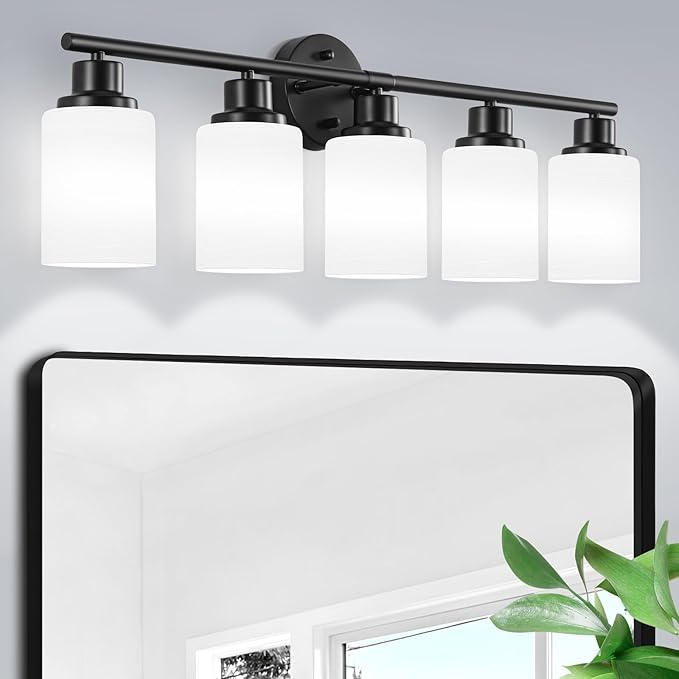 Guliaofo 5-Light Bathroom Light Fixtures, E26 Base Vanity Lights by GuliaofoLights