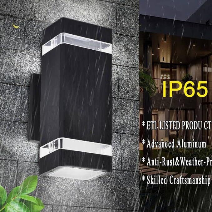 rosykite Modern LED Outdoor Wall Lights, Dusk to Dawn Outdoor Lighting Fixtures - Image 3