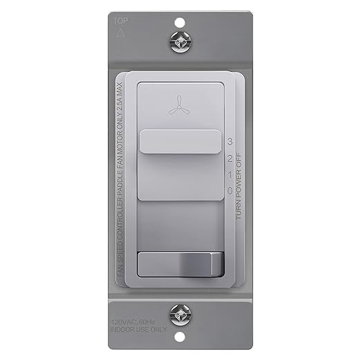 TOPGREENER Kalide Light Switch and 3-Speed Ceiling Fan Control Combo, in Wall by TOPGREENER