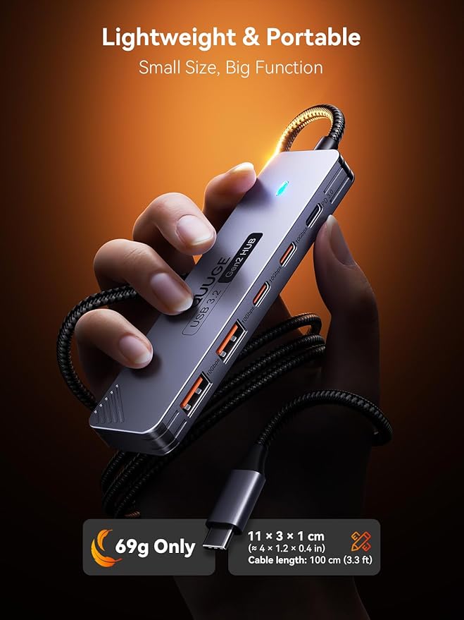 USB C Hub 10Gbps, QUUGE 5-in-1 USB Splitter - Image 8
