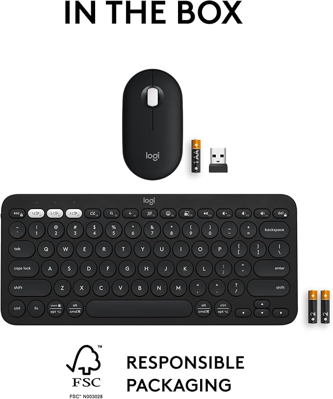 Logitech Pebble 2 Combo, Wireless Keyboard and Mouse, Quiet and Portable - Image 10
