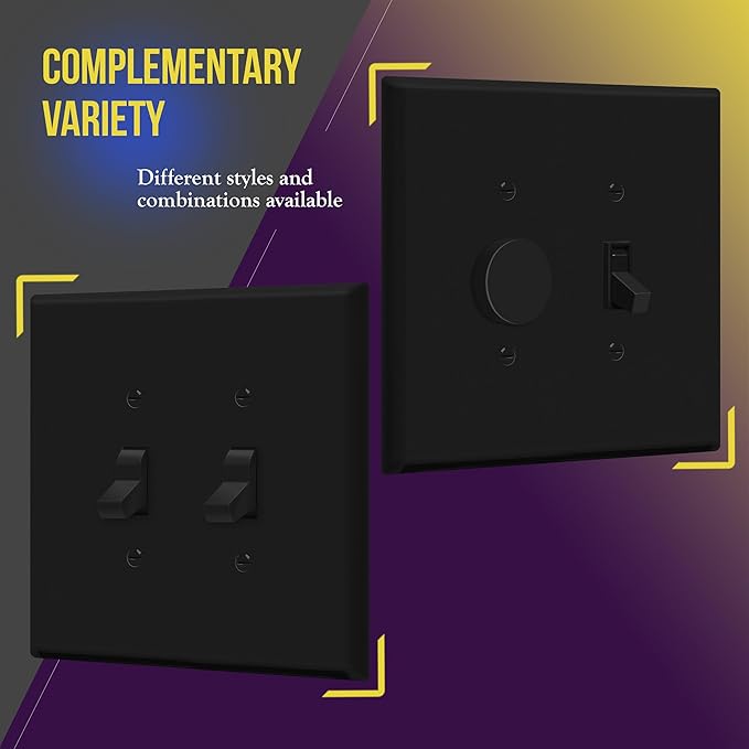ENERLITES Double Toggle Switch Cover, Two Gang Light Switch Wall Plate - Image 3