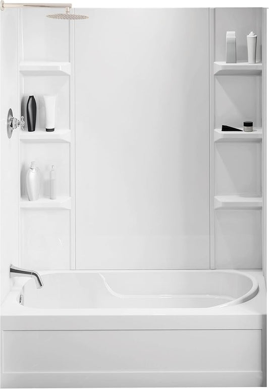 White Polystyrene Tub Wall Surround 32"x 60"x 58" by NoahWilliamHome