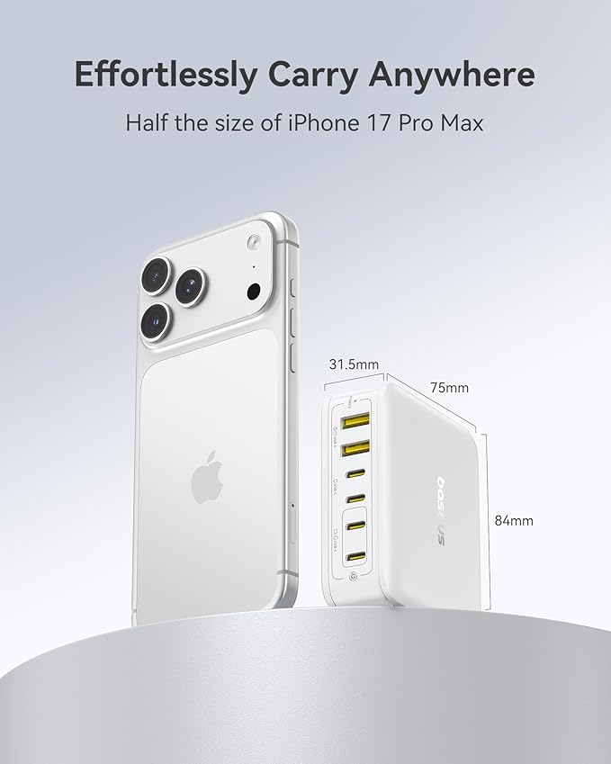 Baseus Charging Station 120W, 6-in-1 USB-C PD Fast Charging Desktop Charger - Image 4
