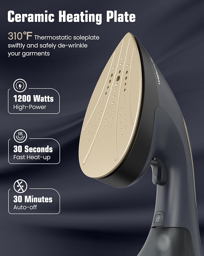 BEAUTURAL Steamer for Clothes, 2-in-1 Steam & Iron, 1200W Handheld Powerful - Image 2
