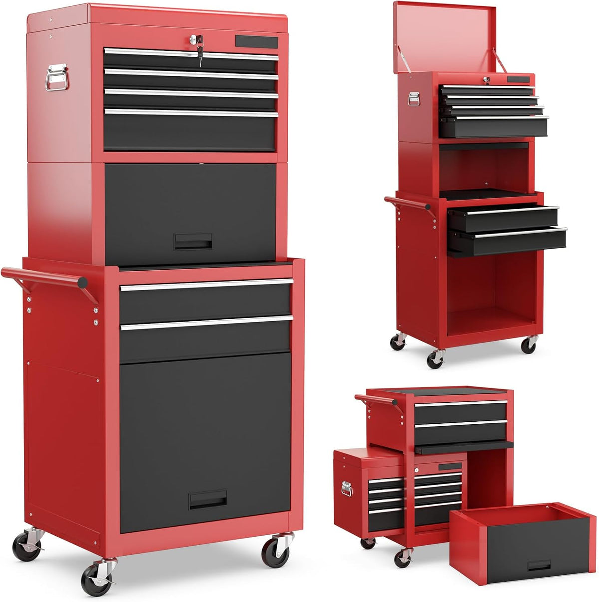 goplus tool chest, 3-in-1 rolling 6 drawers tool, main product view