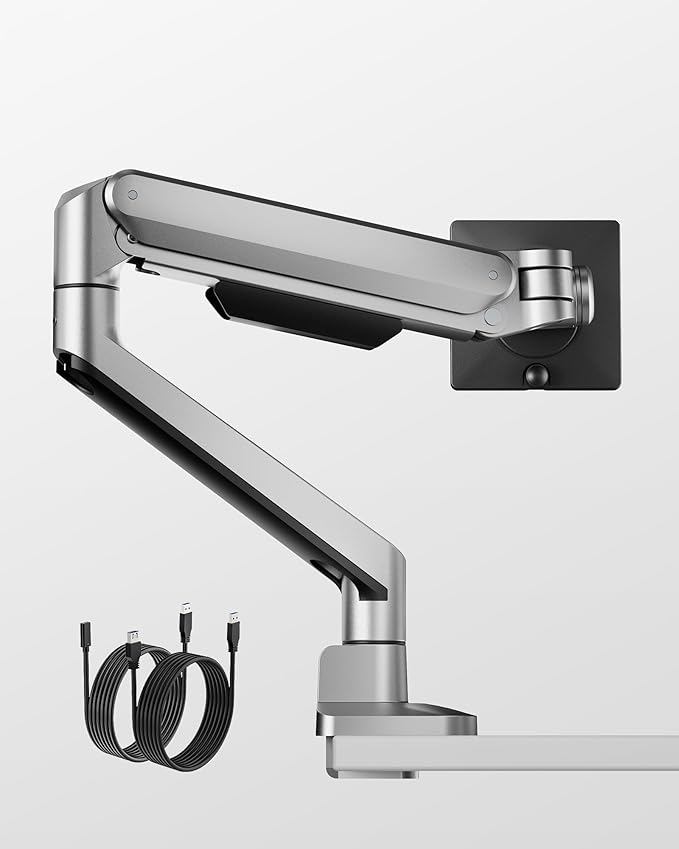 monTEK Deluxe Monitor Arm with USB A/C up to 40 Inch Holds 26.4 lbs Curved by monTEK