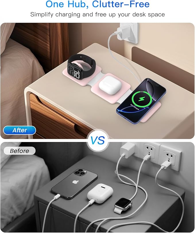 Charging Station for Apple Multiple Devices: 3 in 1 Foldable Magnetic Wireless - Image 6