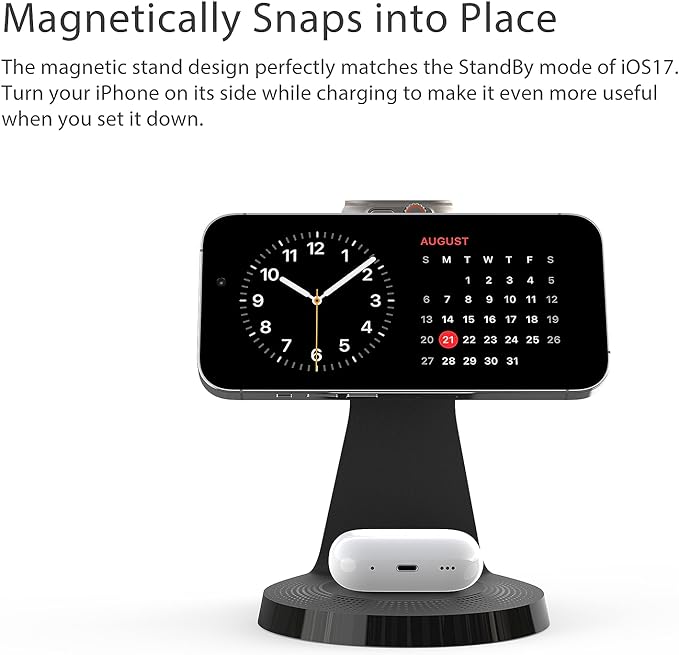 3 in 1 Charging Station for Apple Devices, Mag-Safe Charger Stand Fast Charging - Image 3