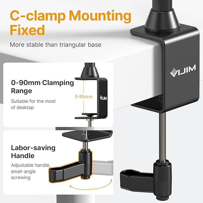 JUSMO LS15 Pro Camera Desk Mount, Aluminum Overhead Camera Mount Rig, Table - Image 8
