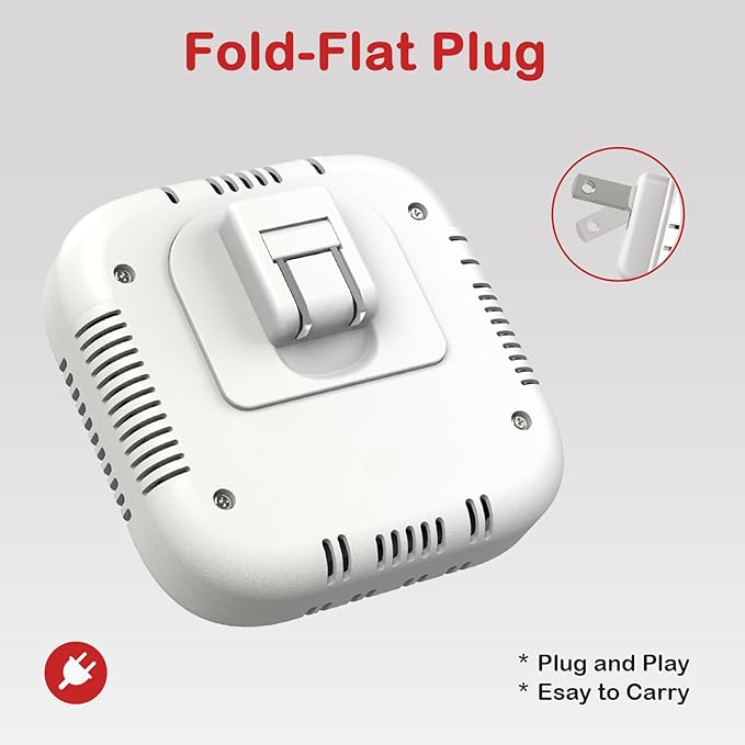 4-in-1 Carbon Monoxide & Natural Gas Leak Detector, Foldable Plug-in CO/Gas - Image 3