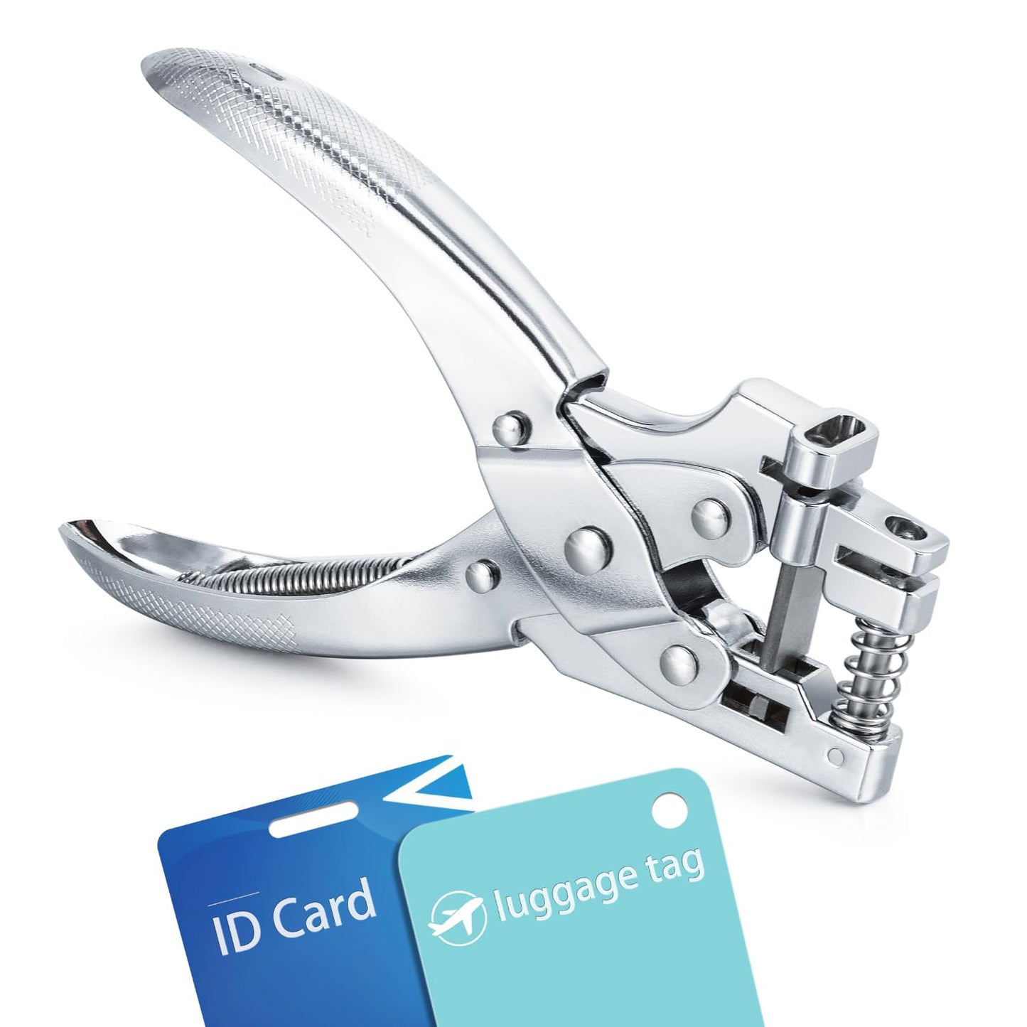2 in 1 Badge Slot Hole Punch for ID Card: WINLION Handheld Card Puncher Suitable for PVC Material, Business Cards,Paper,Luggage Tags and Cardstock(3/16" Round Hole &1/8"×1/2" Slot Hole in one)