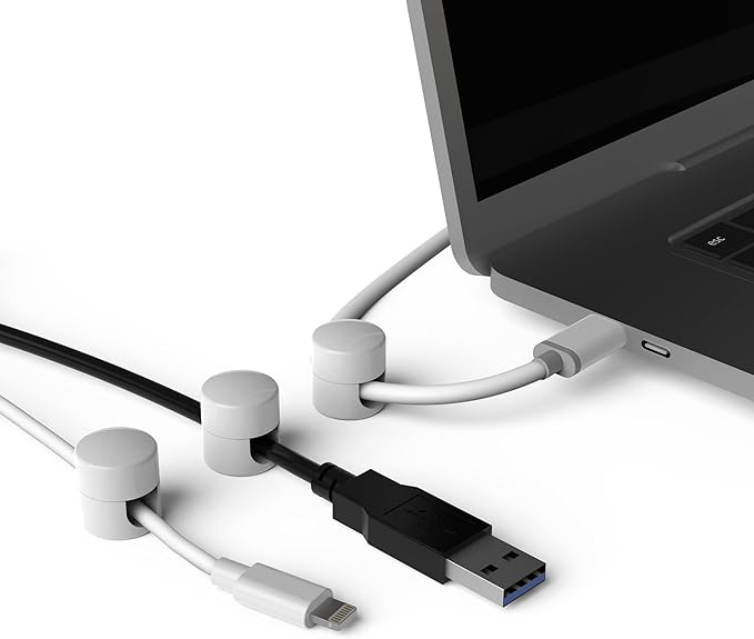 ICONIT Cable Anchors for Desk Organization White | Premium Aluminum Cord - Image 3