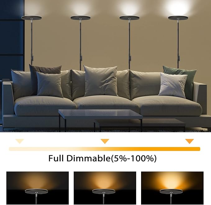 JOOFO Floor Lamp, 30W/2400LM Sky LED Modern Torchiere 3 Color Temperatures - Image 6