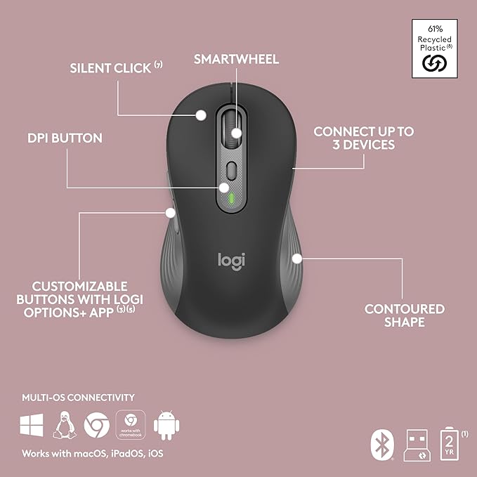 Logitech MK955 Signature Slim Wireless Keyboard and Mouse Combo, - Image 11