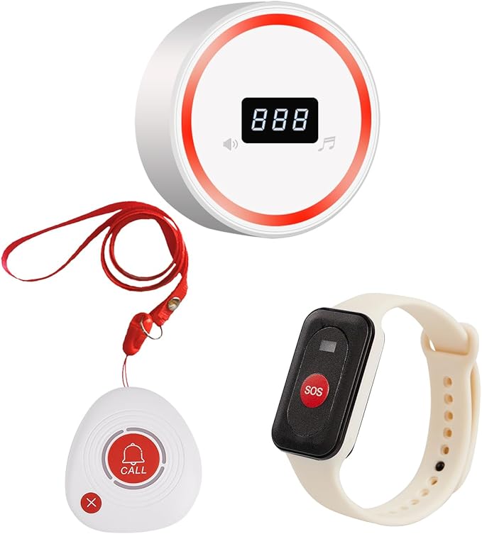 Wireless Caregiver Pager Call Button Emergency Calling System 328 Feet 1 Call by WNKRUN