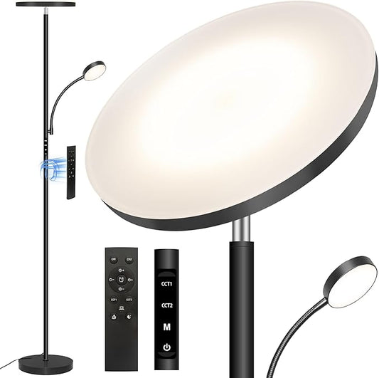 Floor Lamp-42W/4200LM Super Bright Floor Lamp, Dimmable 2-in-1 LED Floor Lamp by Aulaiyi