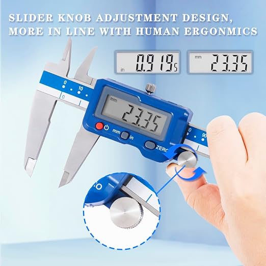 Dasqua 8”/200mm Digital Caliper, Stainless Steel Precision Measuring Tool - Image 2