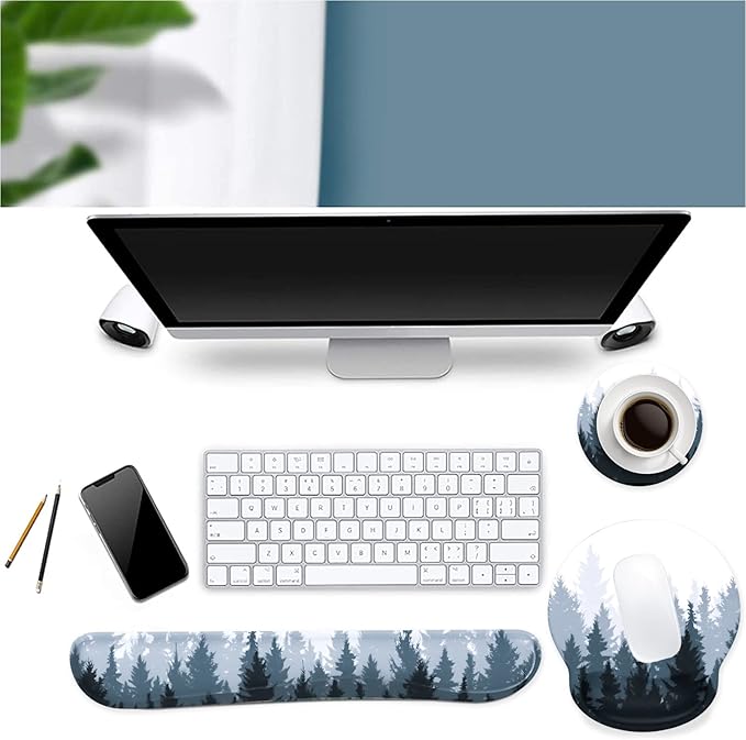 iLeadon Mouse Pad Wrist Support Keyboard Wrist Rest Set, Ergonomic Mouse Pad - Image 2