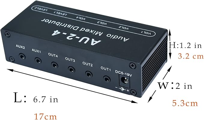 1/8" aux Input Mixing 2 in 4 Channel Way Out Headset Box Headphone Amplifier - Image 3