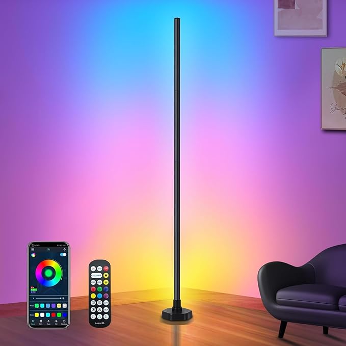 Bcmsda RGB LED Floor Lamp, RGB LED Corner Lamp by Bcmsda
