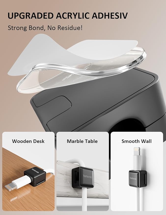 12-Pack Magnetic Cable Clips, Adhesive Cord Holder - Image 4
