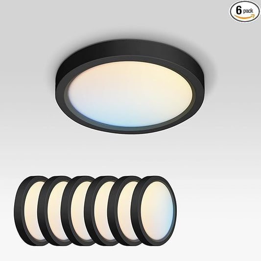 ASD LED 5" Round Flush Mount Ceiling Light Fixture, Low Profile Surface by ASDLightingCorporation