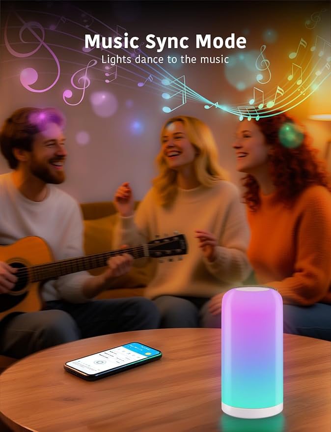 DAYBETTER BGRIC Smart Bedside Lamps, Touch Lamps - Image 3