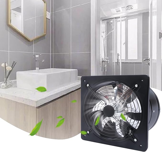 XUFOPLY 12 Inch Exhaust Fan, 110V 125W Wall Mounted Vent Fans 2800RPM Kitchen - Image 2