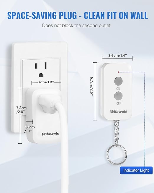 Remote Control Outlet Plug, WILAWELS Wireless Light Switch, On Off Remote - Image 7
