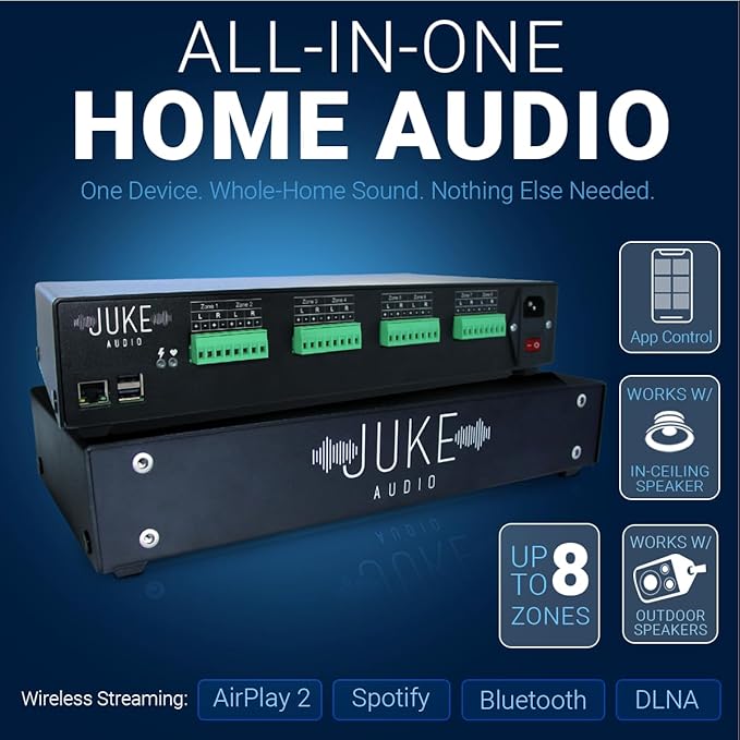 Juke-8: 8 Zone Multi-Room Amplifier | Built-in Music Streaming & Wireless App - Image 2