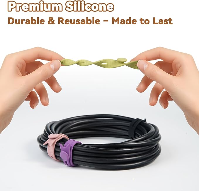 SOLIDATOR 24-Pack Reusable Fish-Shape Silicone Cable Ties – 8 Colors, 4.7” - Image 5