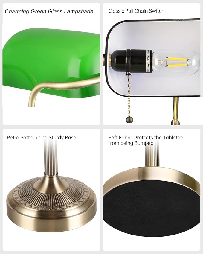 Newrays Glass Bankers Desk Lamp - Image 6