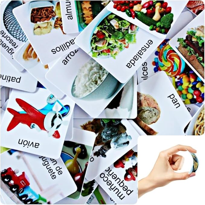 Smile4Autism Small 1.5"x1.5" Loose Spanish Visual Picture Cards, Receptive and by Smile4Autism