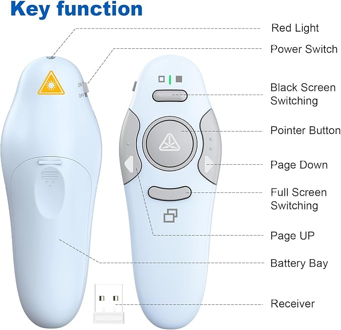 QUI Presentation Clicker Wireless Presenter Remote Clicker - Image 6
