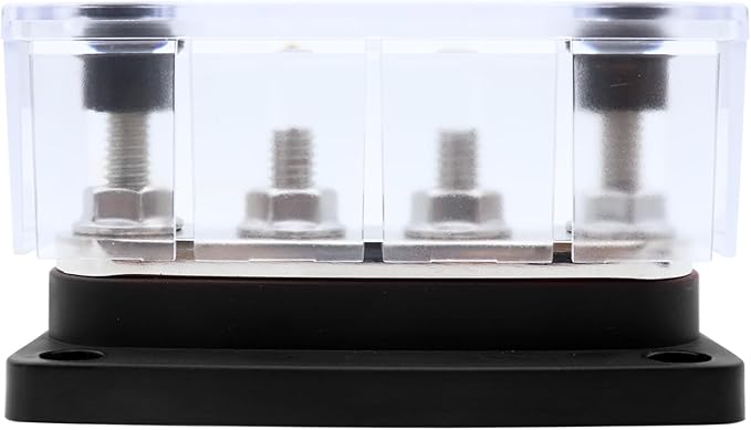 AMOMD 300A Bus Bars 4 Studs M8 Nickel Plated Copper Distribution Block Negative - Image 8