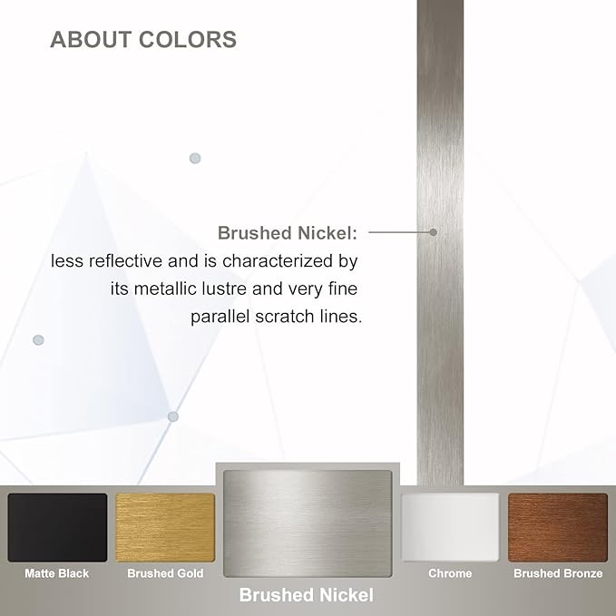 ANDY STAR 30"x48" Brushed Nickel Bathroom Mirror, Large Wall Mirror - Image 6