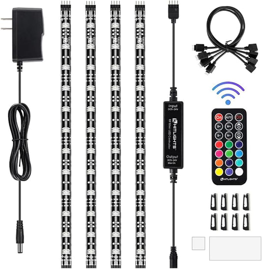 HitLights LED Strip Lights, 4 Pre-Cut Waterproof RGB Small LED Light Strip Kit by HitLights