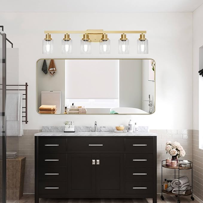 DIKAIDA 6 Light Gold Bathroom Vanity Light, Bathroom Light Fixtures - Image 9