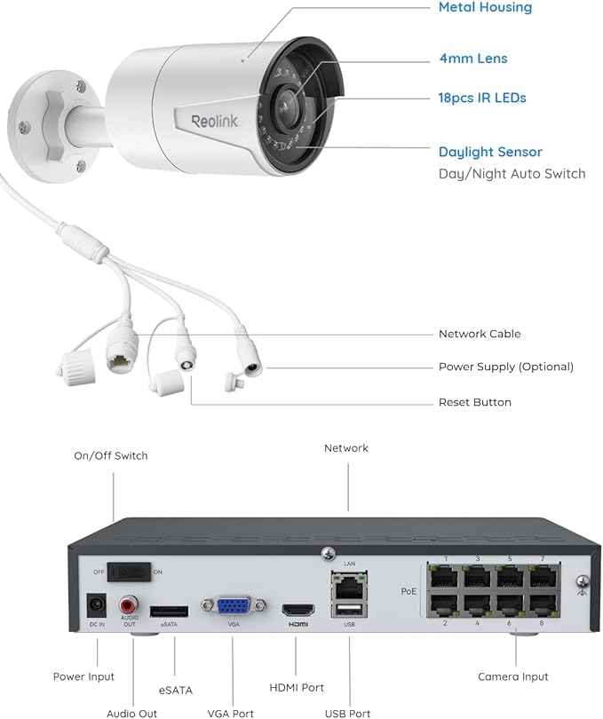 REOLINK 8CH 5MP Home Security Camera System, 4K/8MP 8CH NVR - Image 7