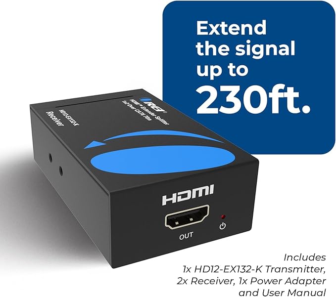 OREI 1x2 HDMI Extender Splitter Over Single Cable CAT6/7 1080P EDID Management - Image 9